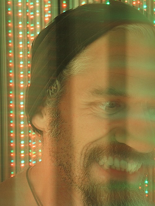 Multiple color LED patterns illuminating the cylinder